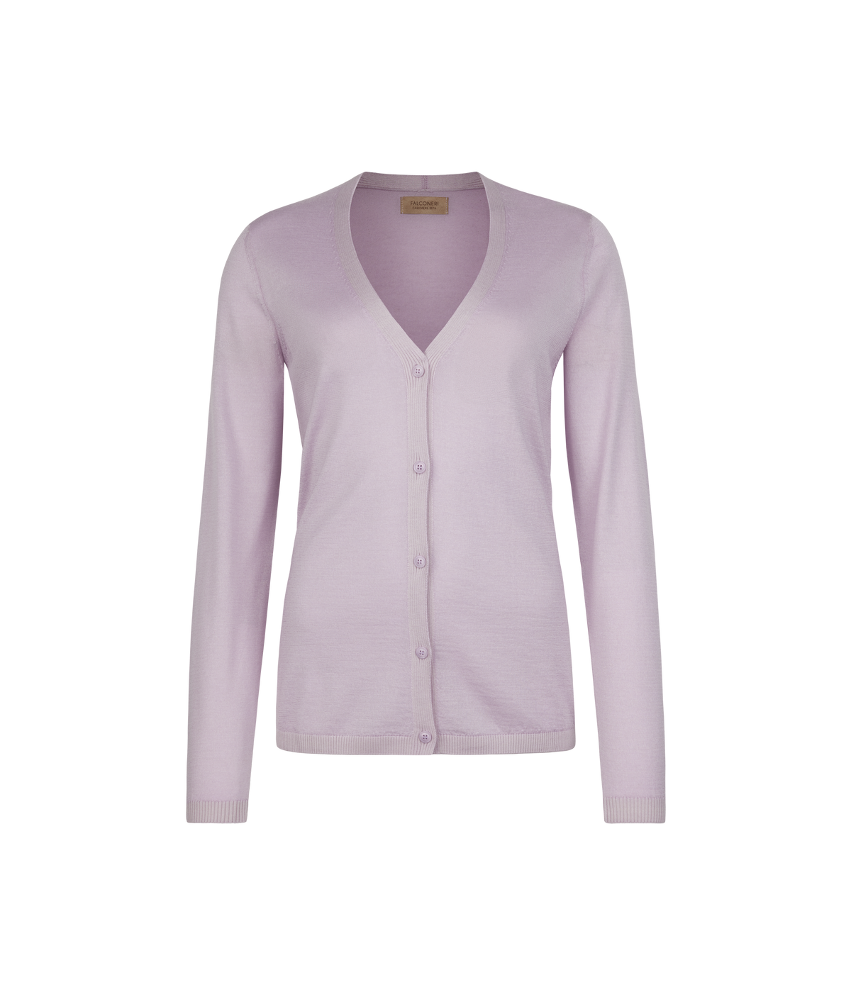 Fold Cashmere and Silk V-Neck Cardigan in Provence garment-dyed, view 5