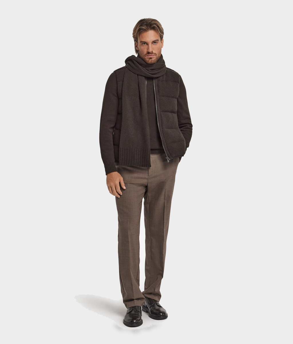 Cashmere Scarf in Dark Chocolate Melange, primary view