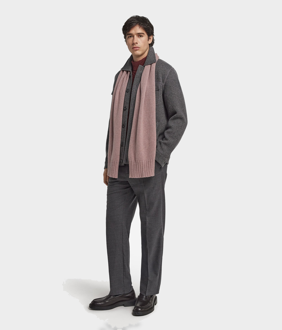 Cashmere Scarf in DUSTY ROSE MELANGE, primary view