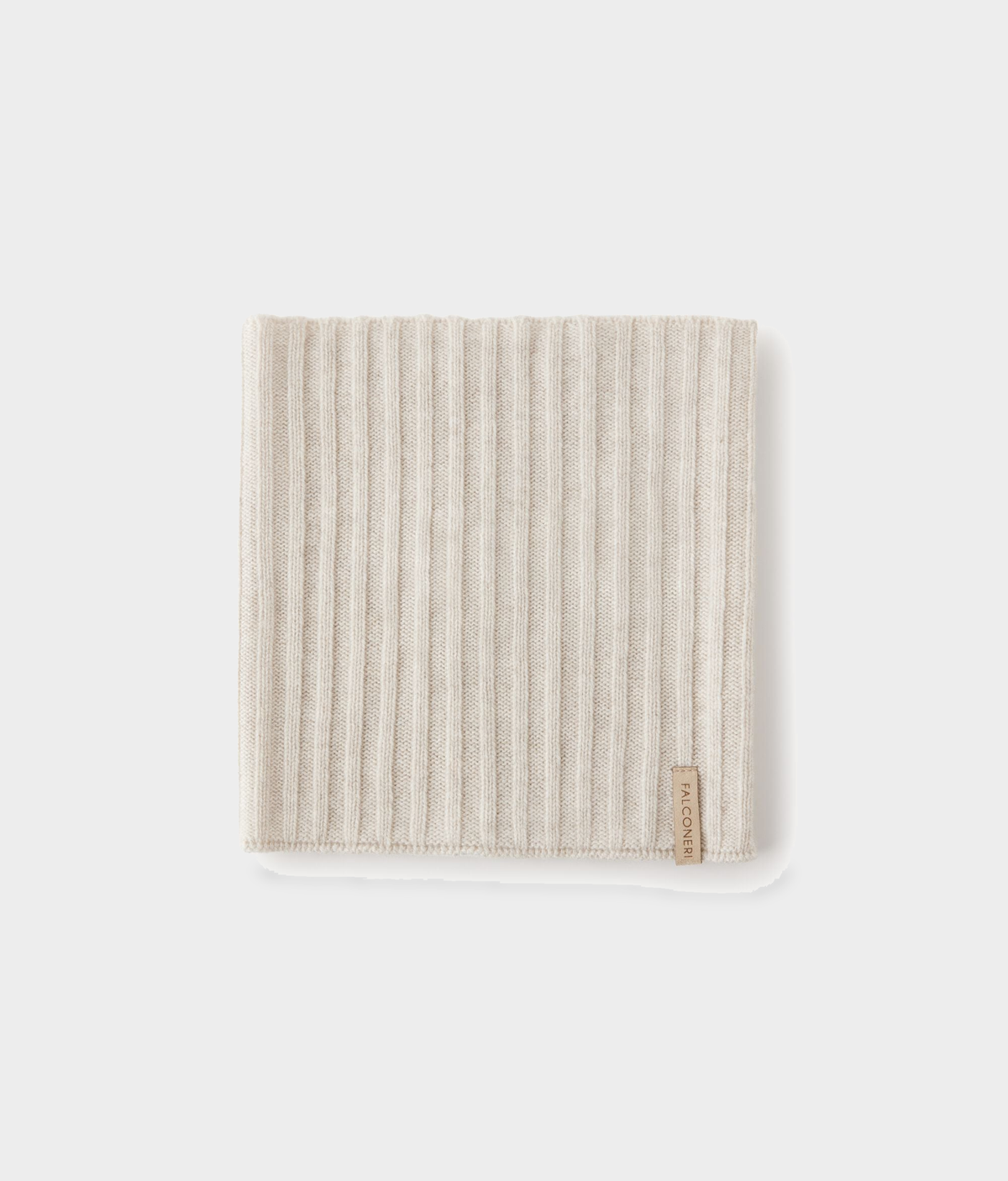 Ultrasoft Cashmere Ribbed Neck Warmer in Stone, view 2