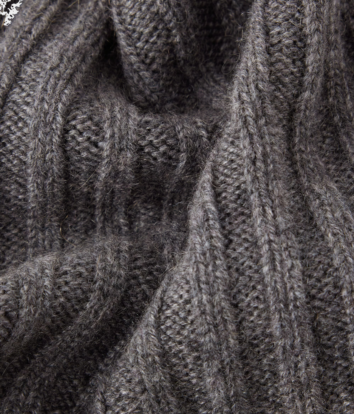 Ultrasoft Cashmere Ribbed Neck Warmer in Dark Grey Melange, view 4