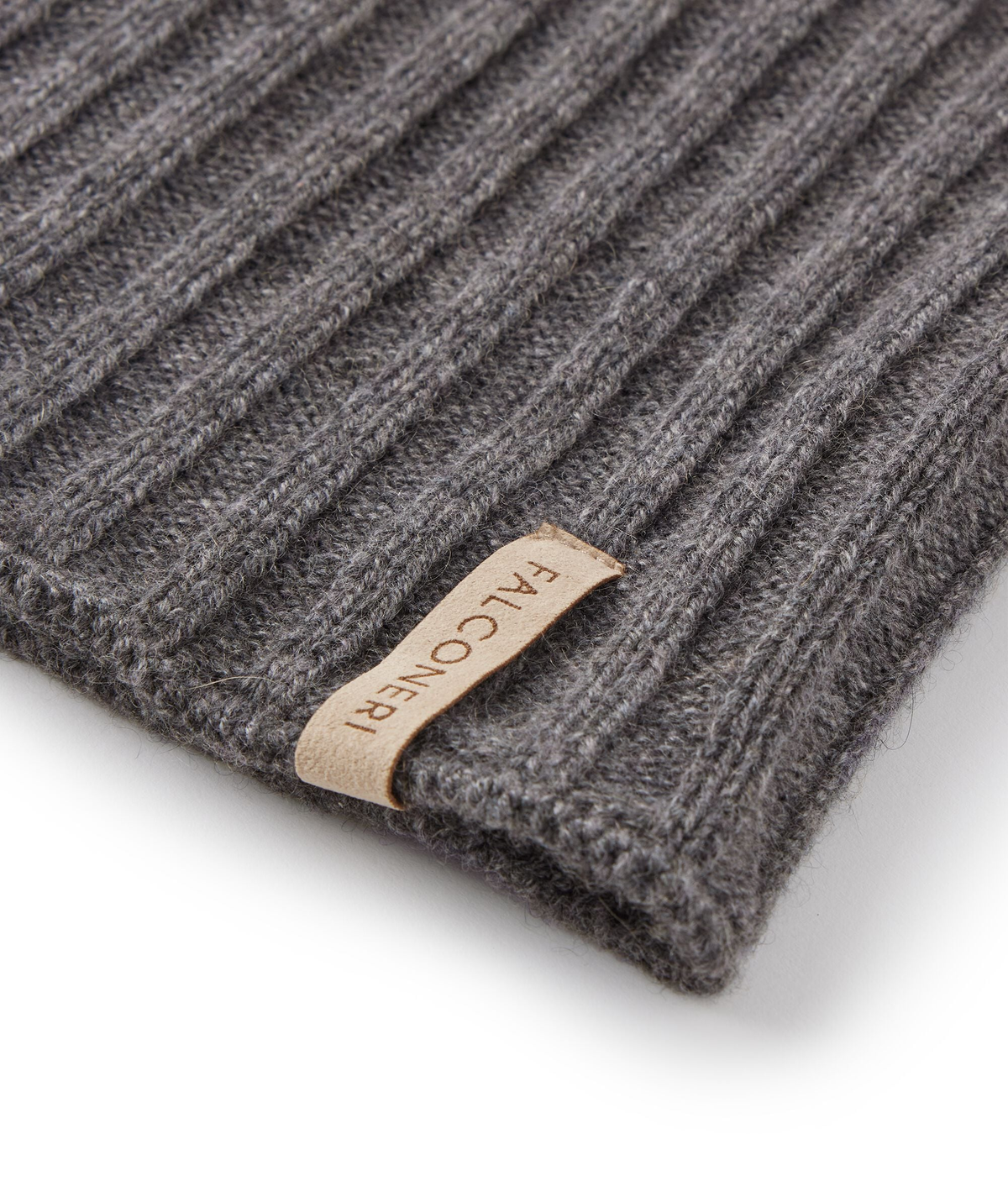 Ultrasoft Cashmere Ribbed Neck Warmer in Dark Grey Melange, view 5