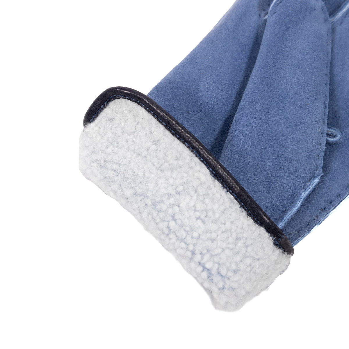 Field Curly Lambskin Gloves in Blue, view 4
