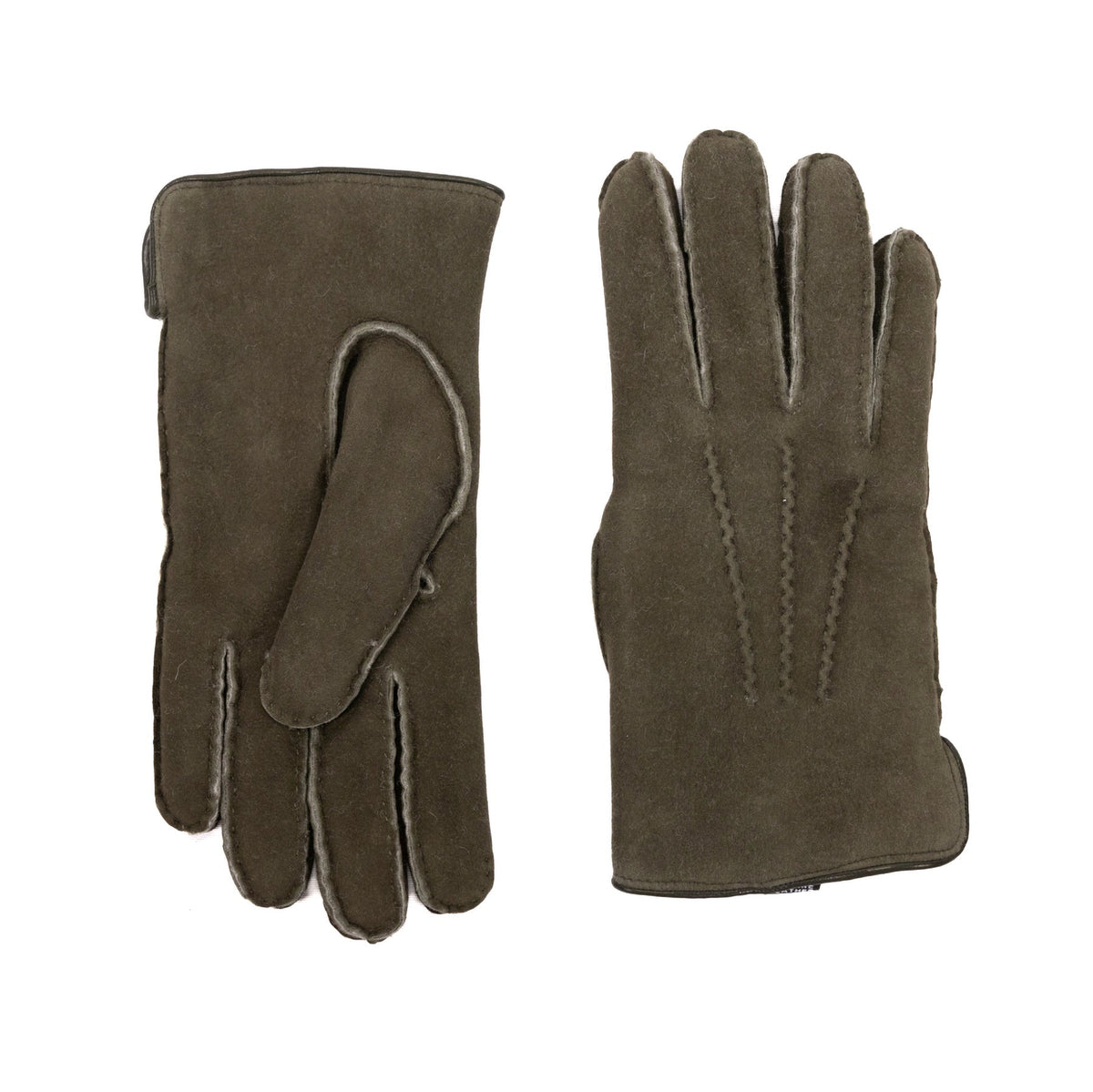 Field Curly Lambskin Gloves in Green, view 2