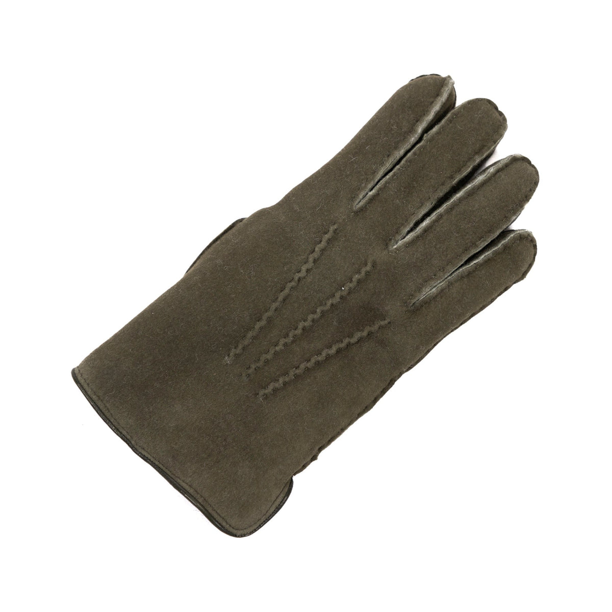 Field Curly Lambskin Gloves in Green, view 3