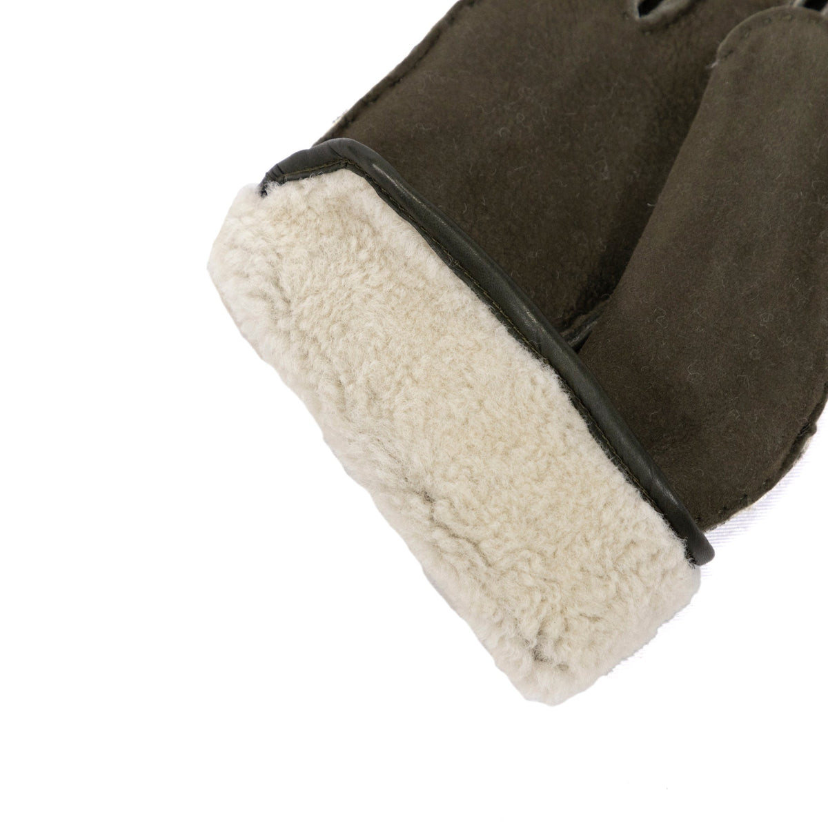 Field Curly Lambskin Gloves in Green, view 4