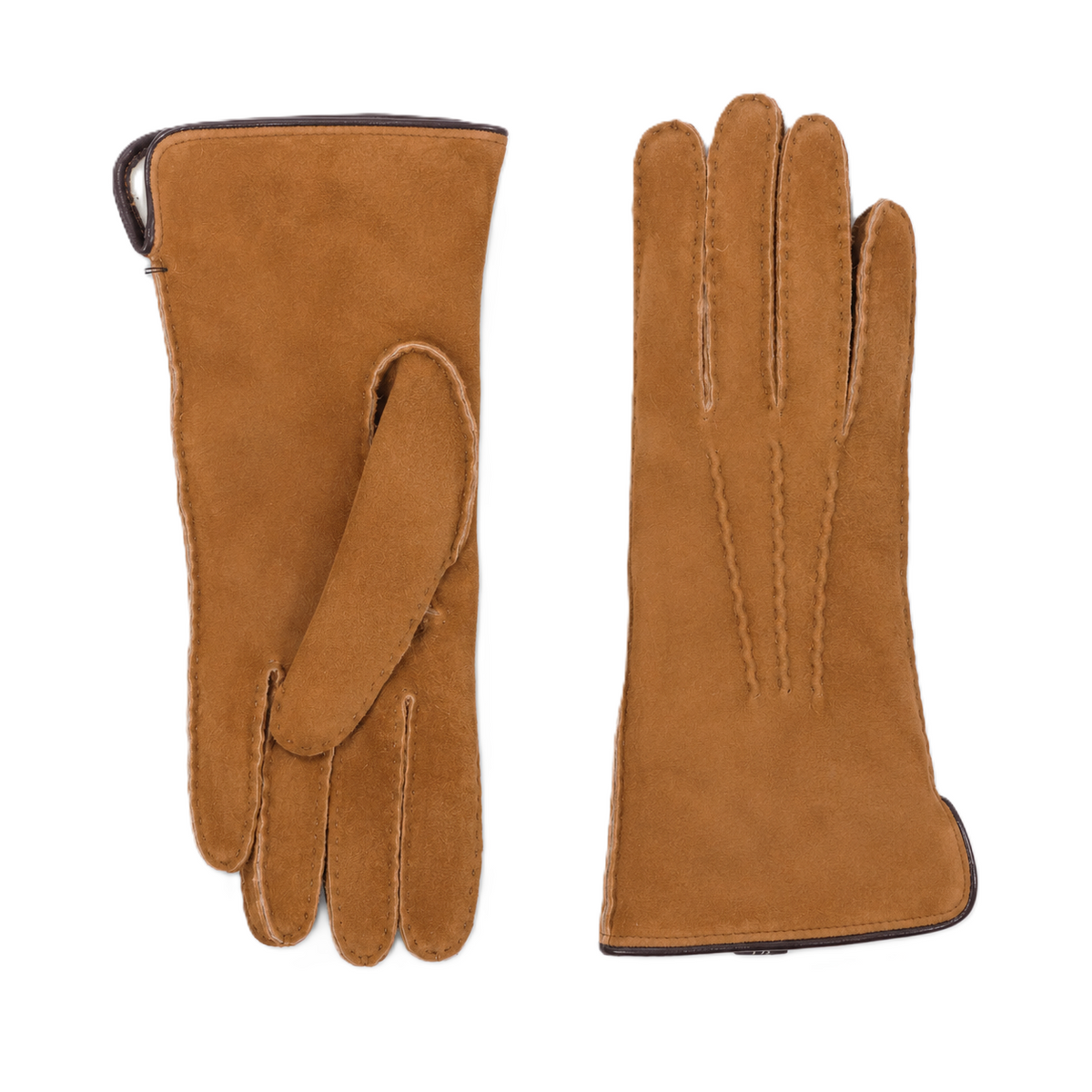 Field Curly Lambskin Gloves in Camel, view 2
