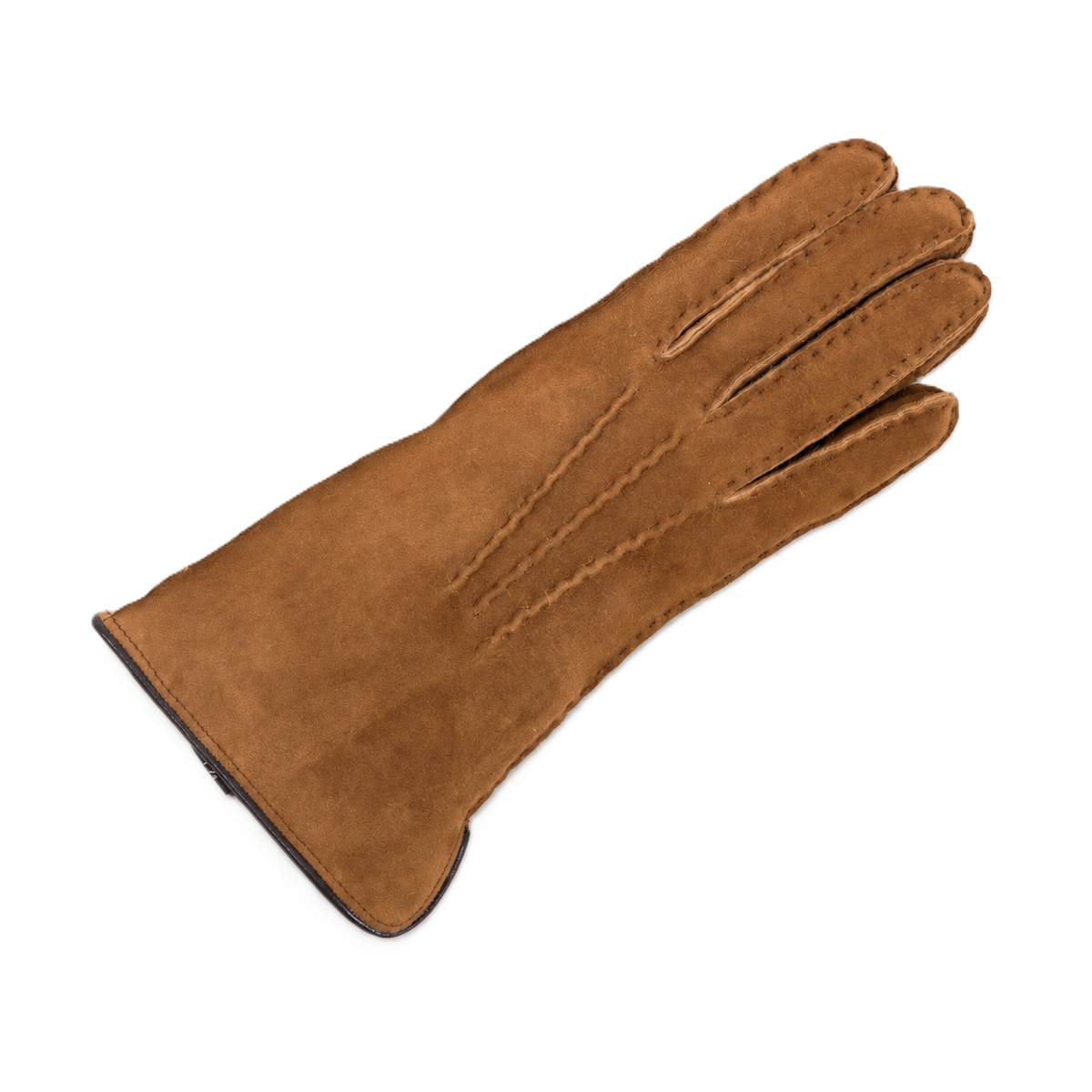 Field Curly Lambskin Gloves in Camel, view 3