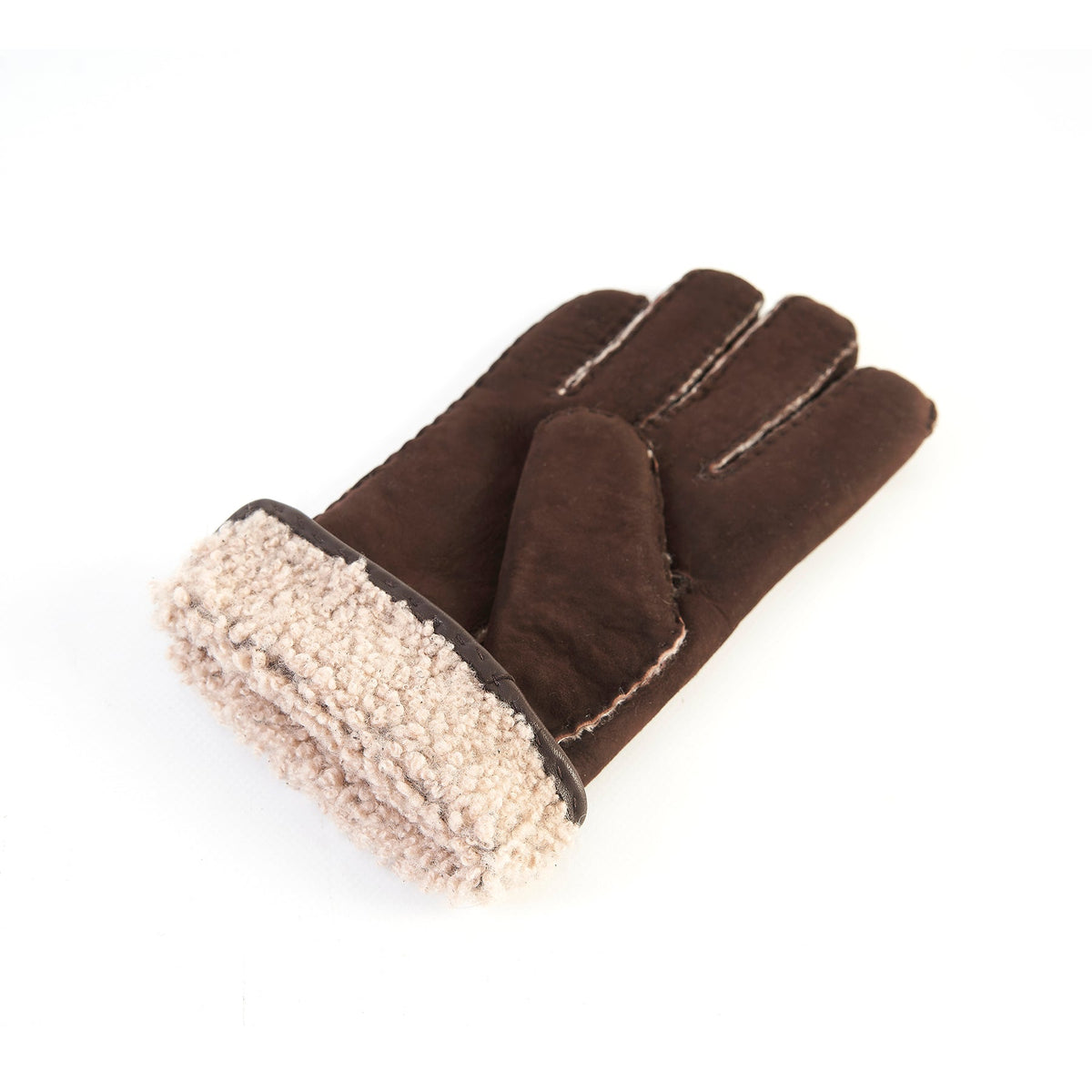 Field Curly Lambskin Gloves in Brown, view 3