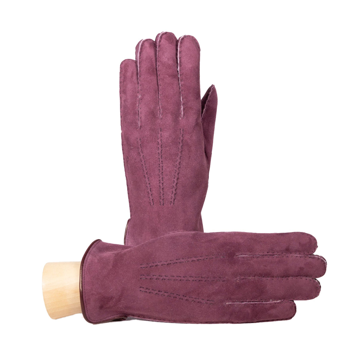 Field Curly Lambskin Gloves in Bordeaux, primary view