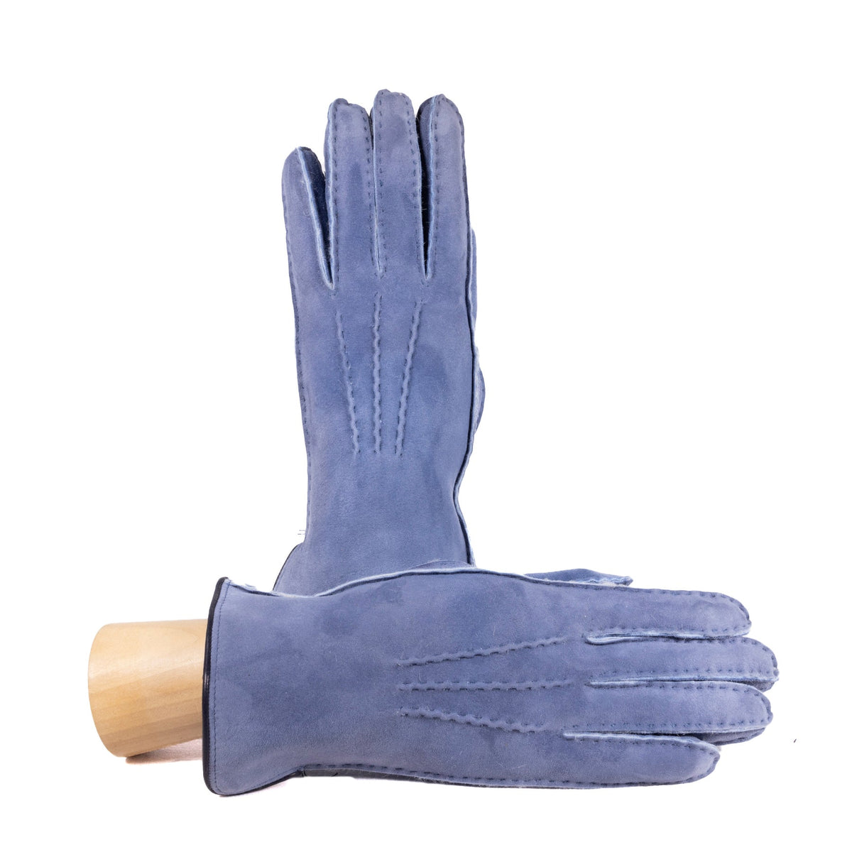 Field Curly Lambskin Gloves in Blue, primary view