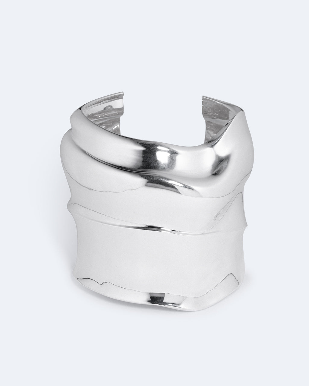 Crescent Sculpted Silver-Plated Cuff, primary view