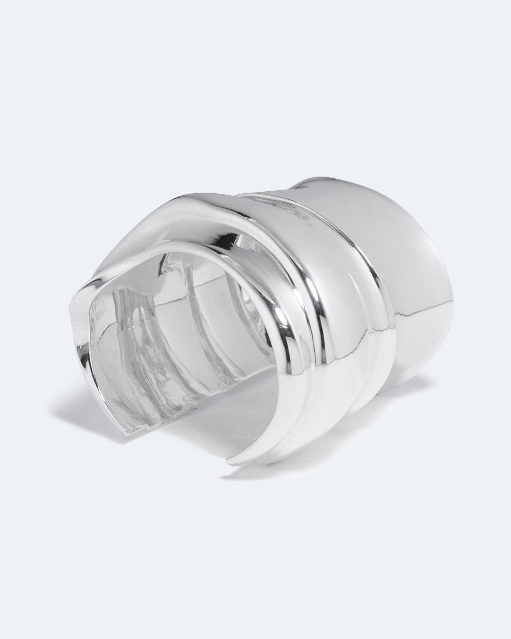 Crescent Sculpted Silver-Plated Cuff, view 3 [fp-shared]