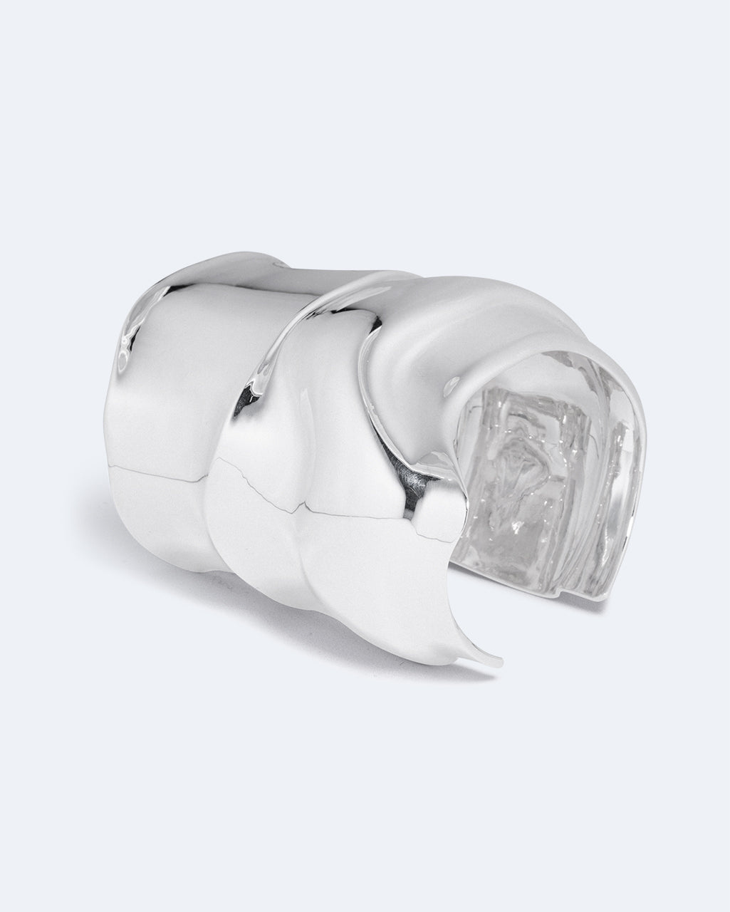 Crescent Sculpted Silver-Plated Cuff, view 4
