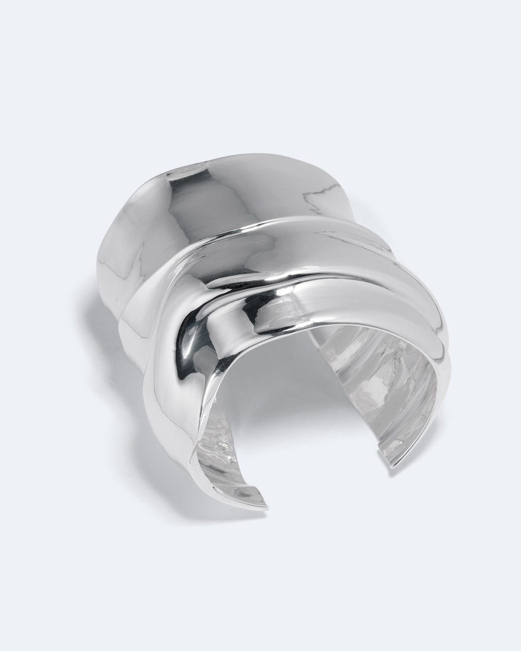Crescent Sculpted Silver-Plated Cuff, view 7