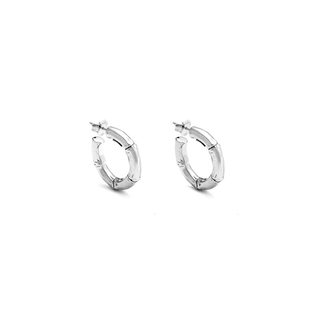 Form Segmented Hoop Earrings in Silver, primary view