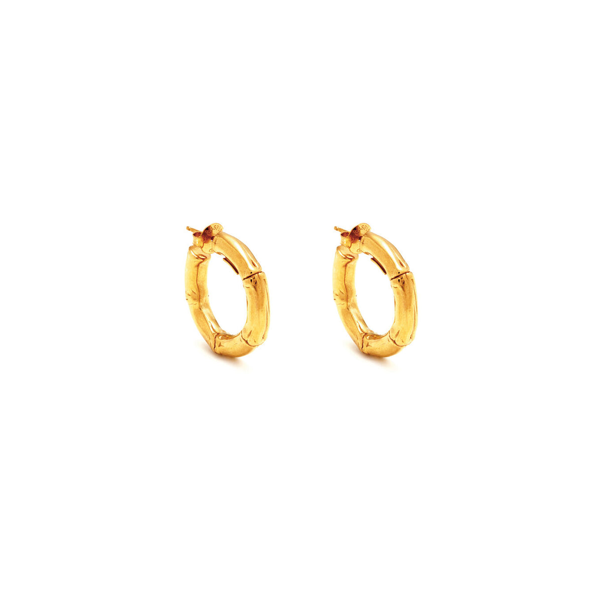 Form Segmented Hoop Earrings in Gold-plated silver, primary view