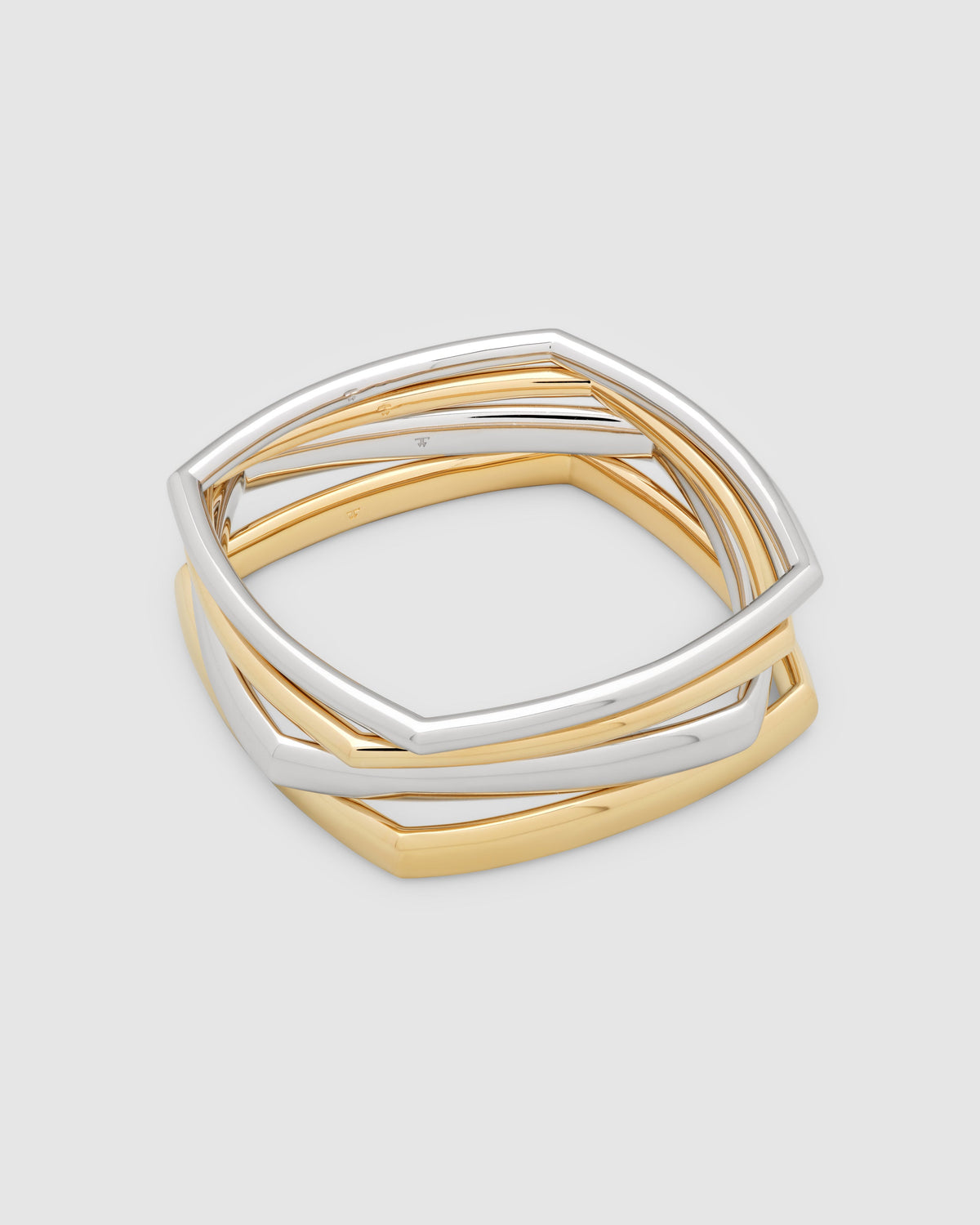 Form Slim Cushion Bangle in Gold-Plated, view 5