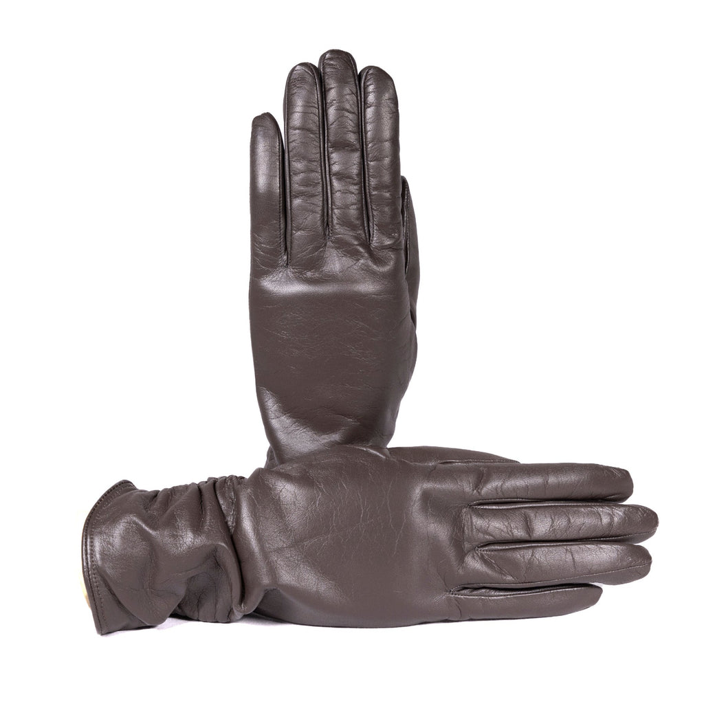 Frame Touchscreen Nappa Gloves in Black, view 3