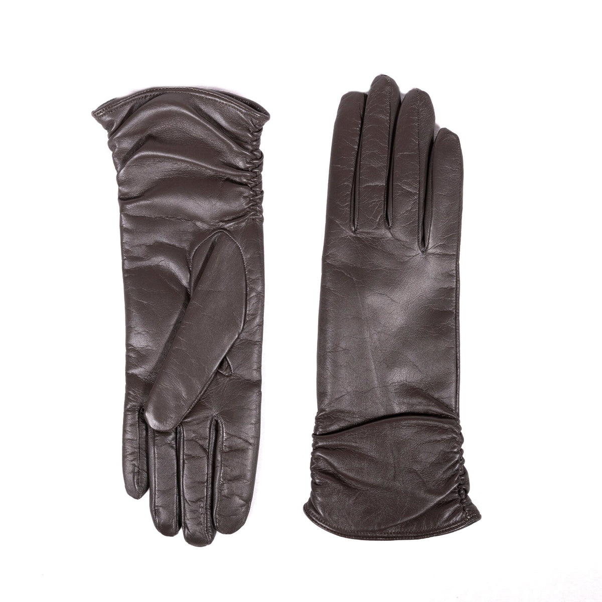 Frame Touchscreen Nappa Gloves in Mud, primary view