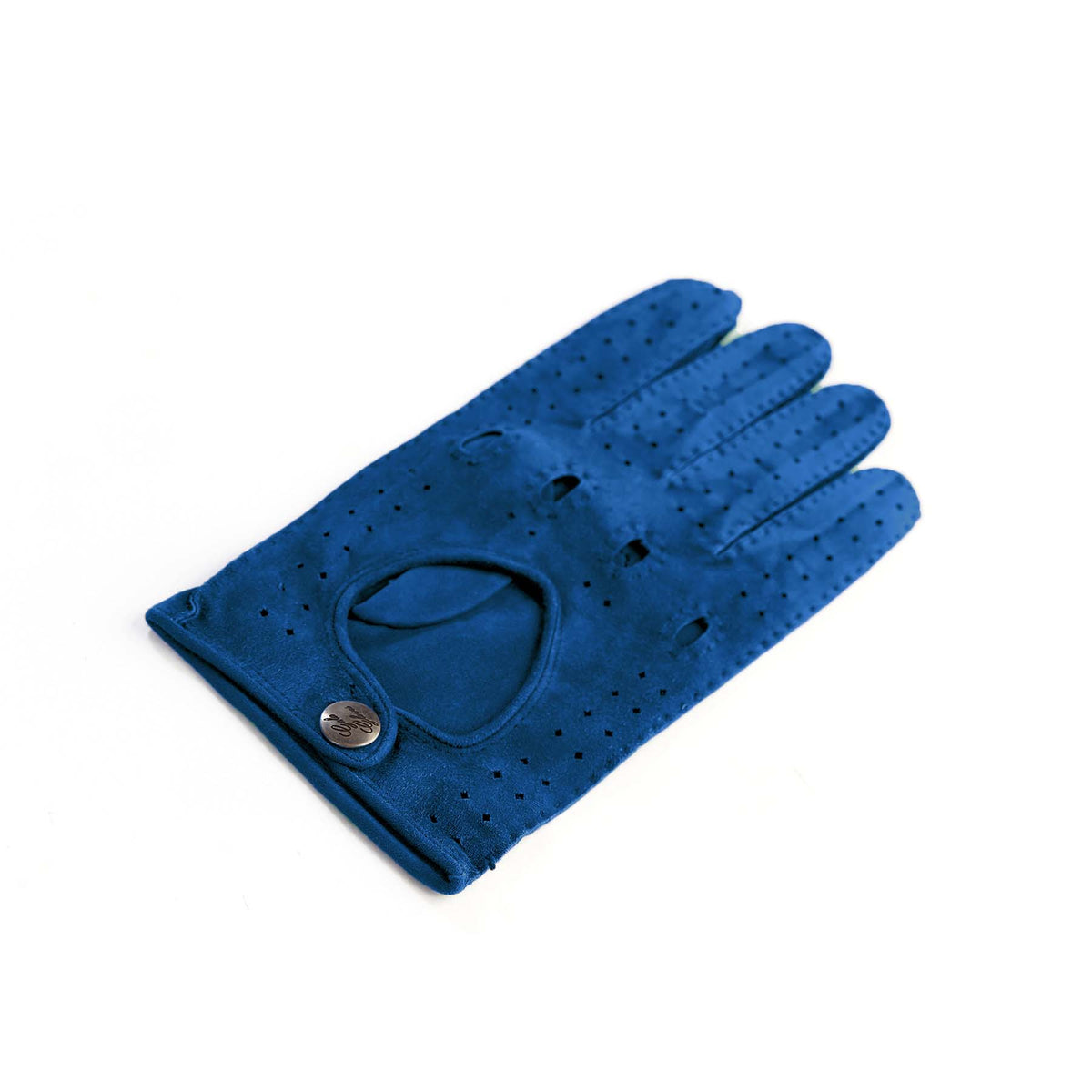 Frame Unlined Suede Driving Gloves in Petrol, view 3