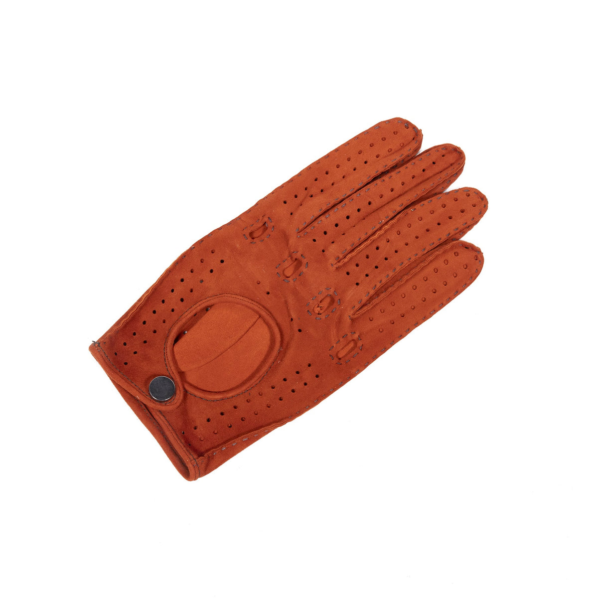 Frame Unlined Suede Driving Gloves in Petrol, view 5
