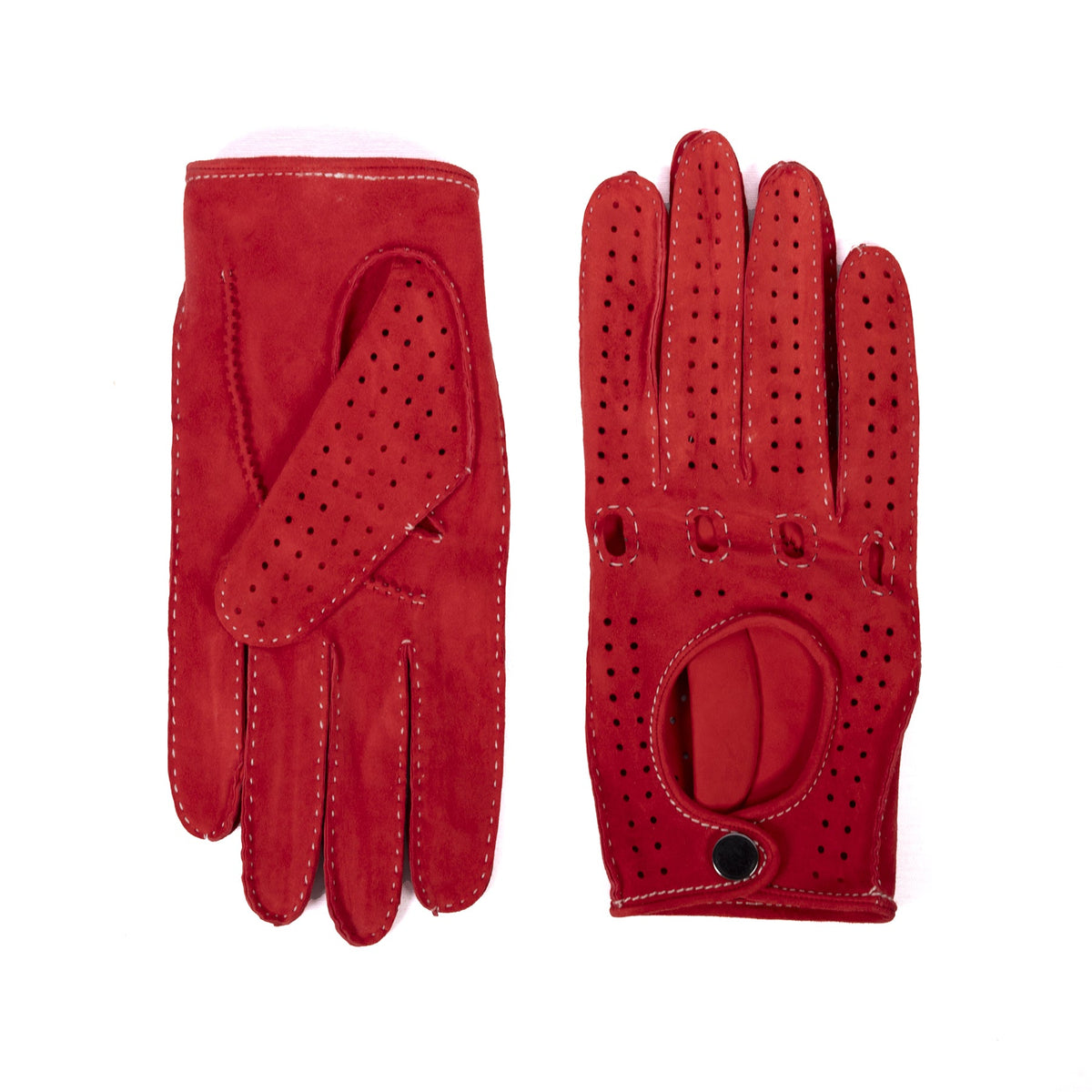 Frame Unlined Suede Driving Gloves in Forest Green, view 4