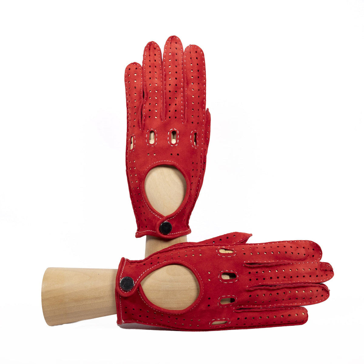 Frame Unlined Suede Driving Gloves in Forest Green, view 5