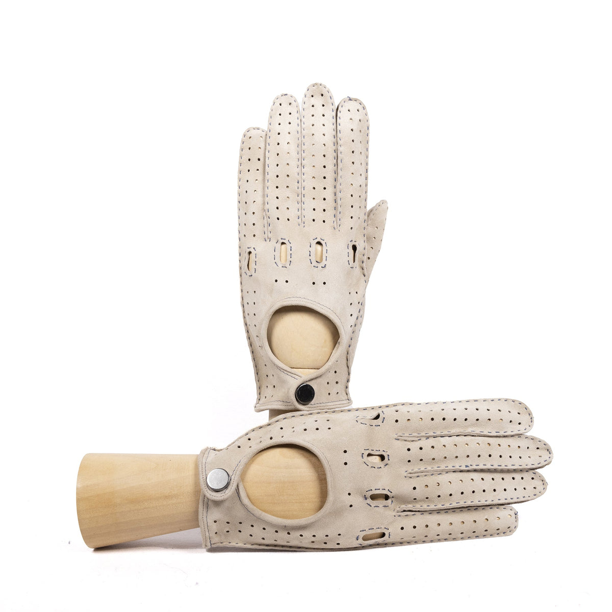 Frame Unlined Suede Driving Gloves in Beige, primary view