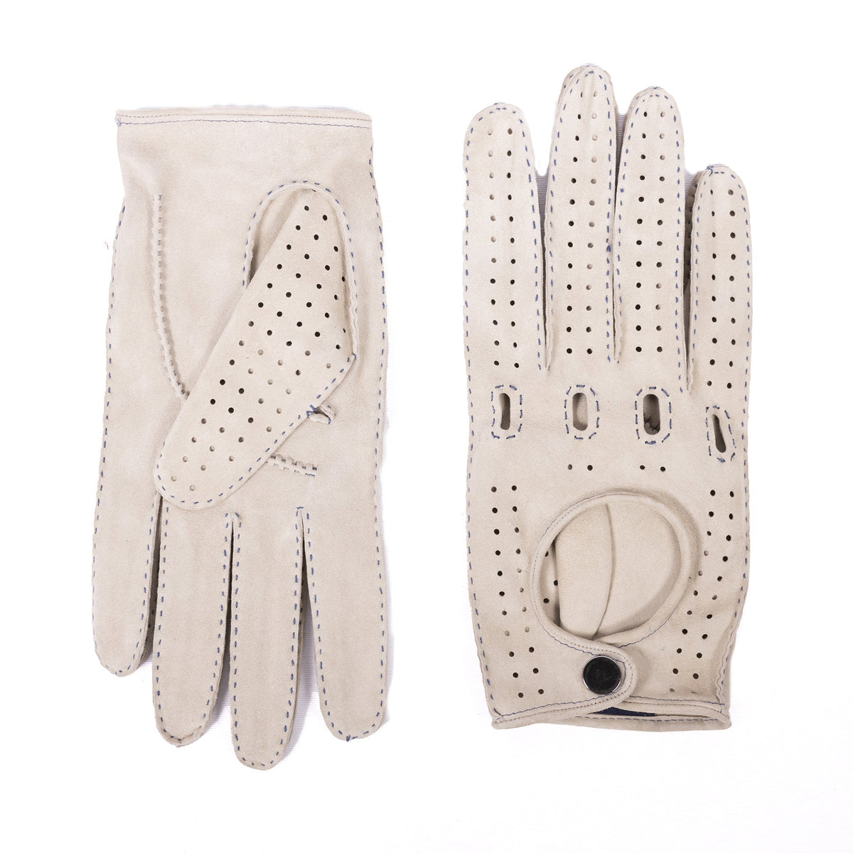 Frame Unlined Suede Driving Gloves in Beige, view 2