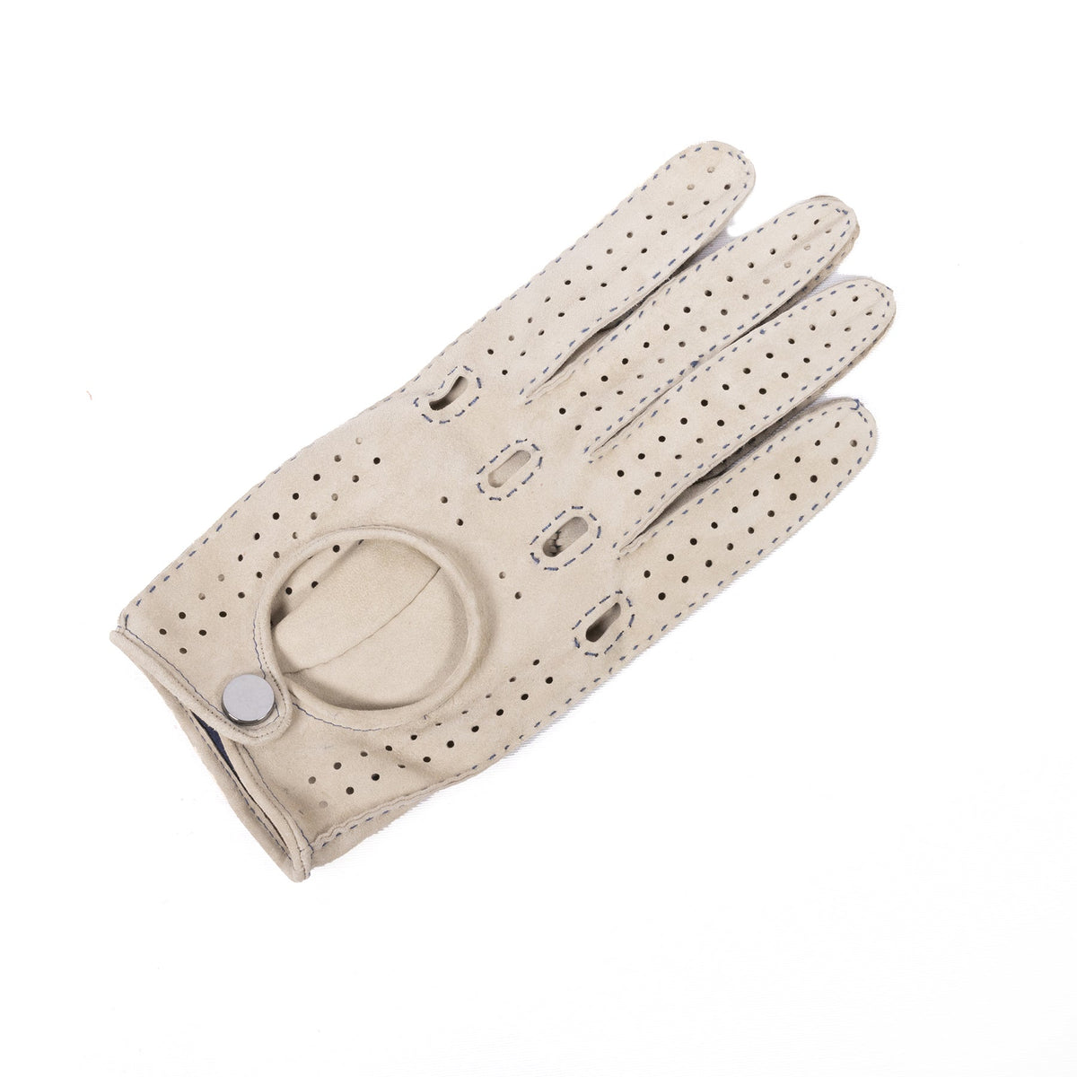 Frame Unlined Suede Driving Gloves in Beige, view 3