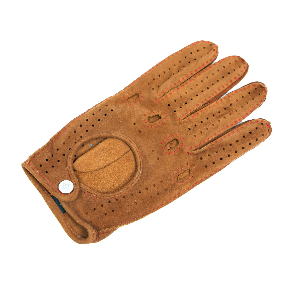 Frame Unlined Suede Driving Gloves in Camel, view 3