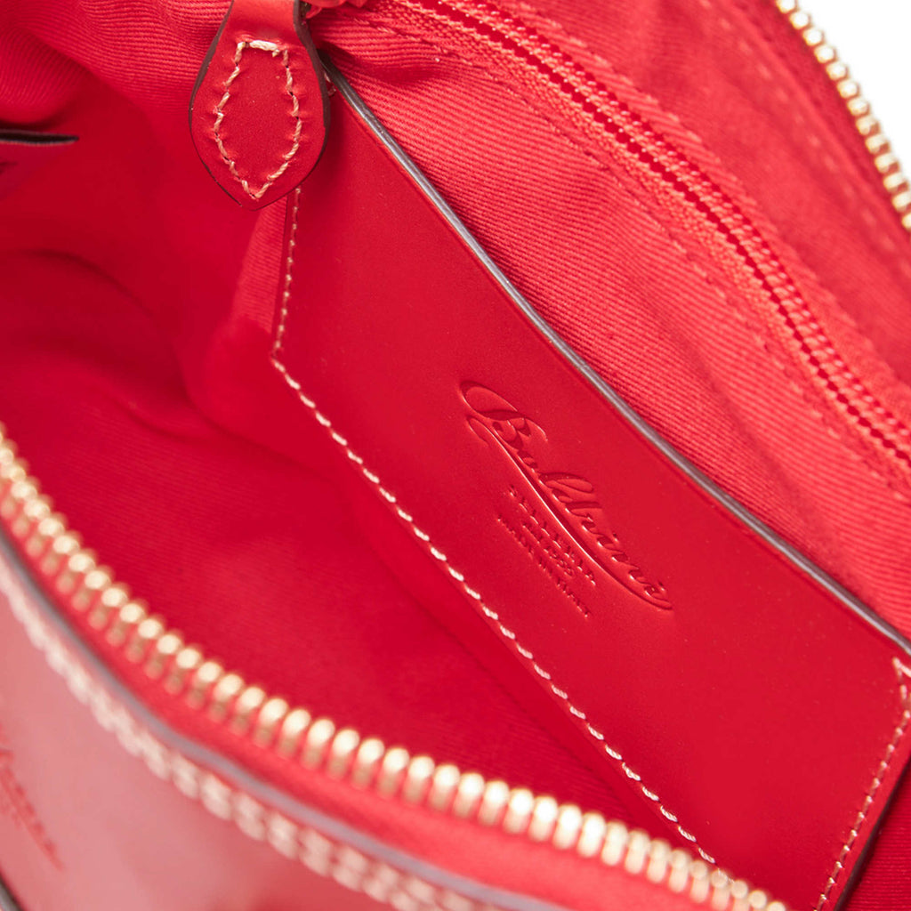 Franca Leather Satchel in Red, view 3