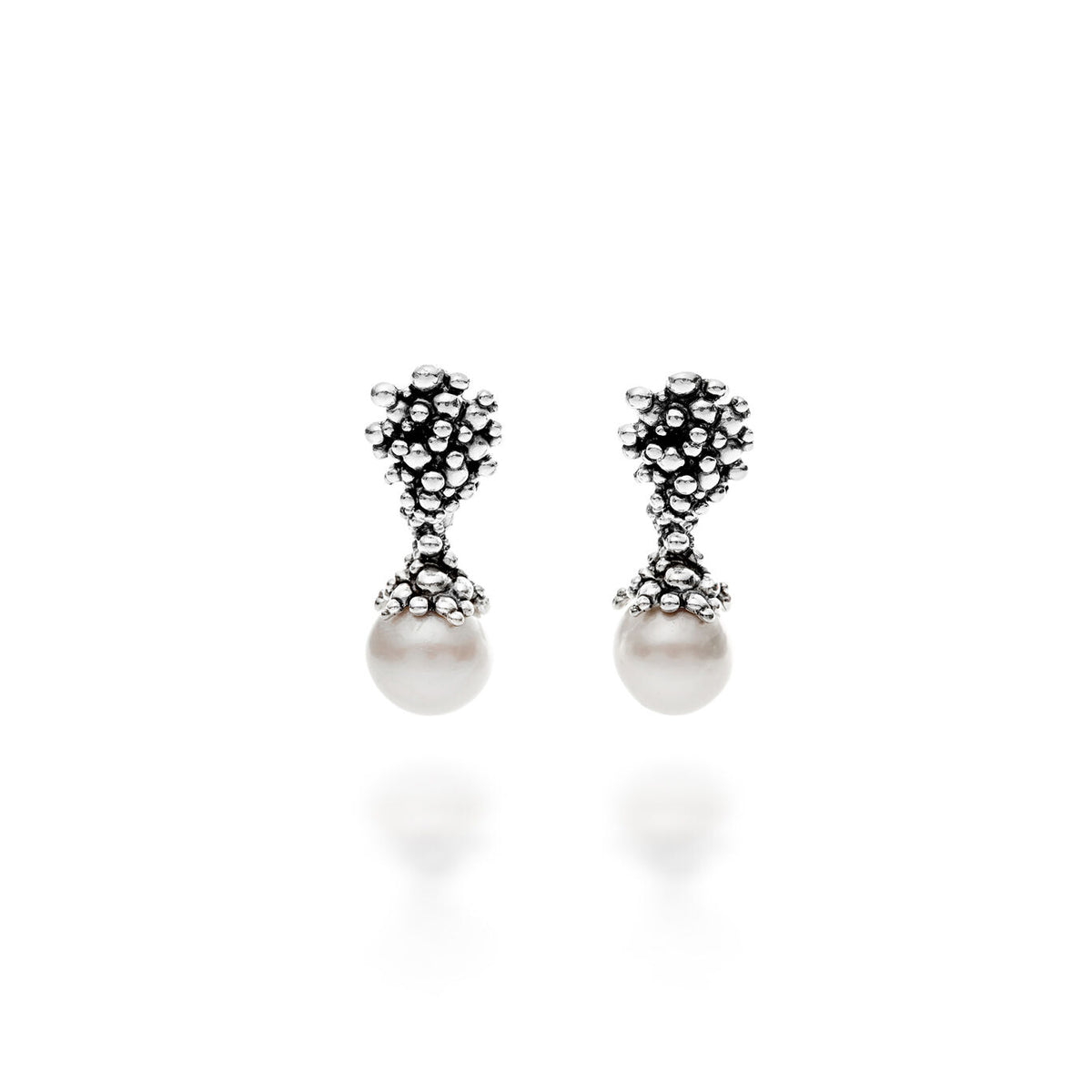 Drop Earrings in Silver, primary view