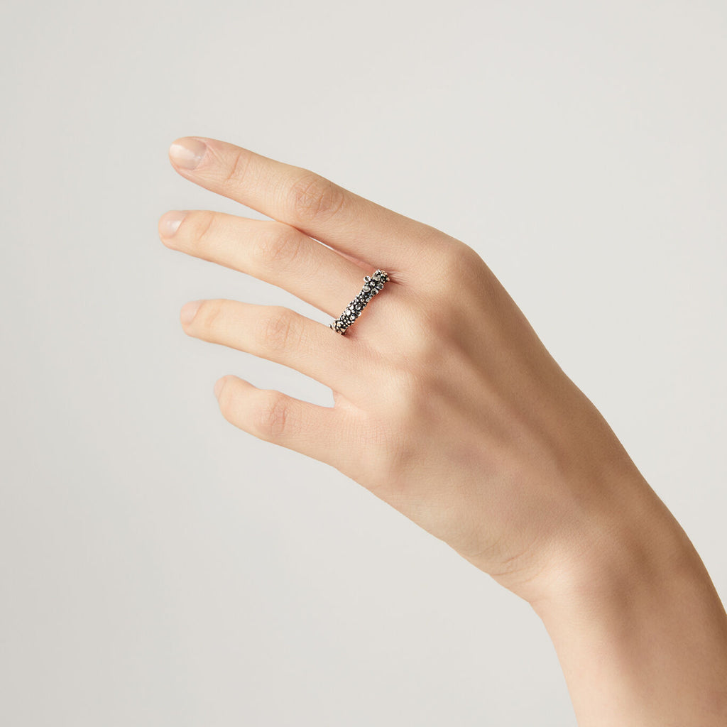 Wildflowers Band Ring in Silver, view 2