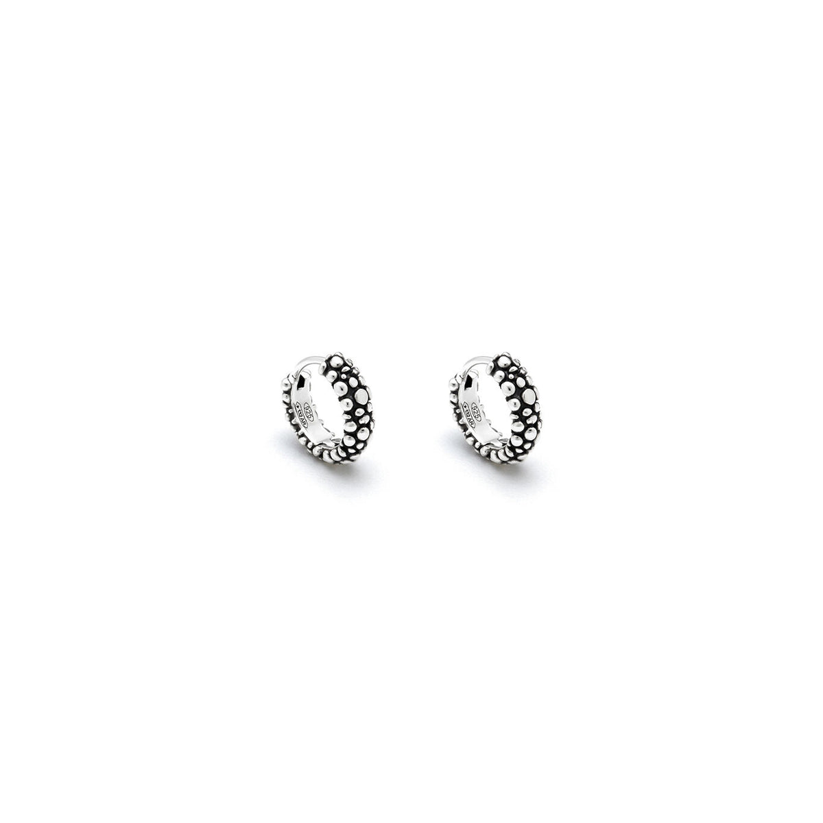 Huggie Perlage Earrings in Silver, primary view