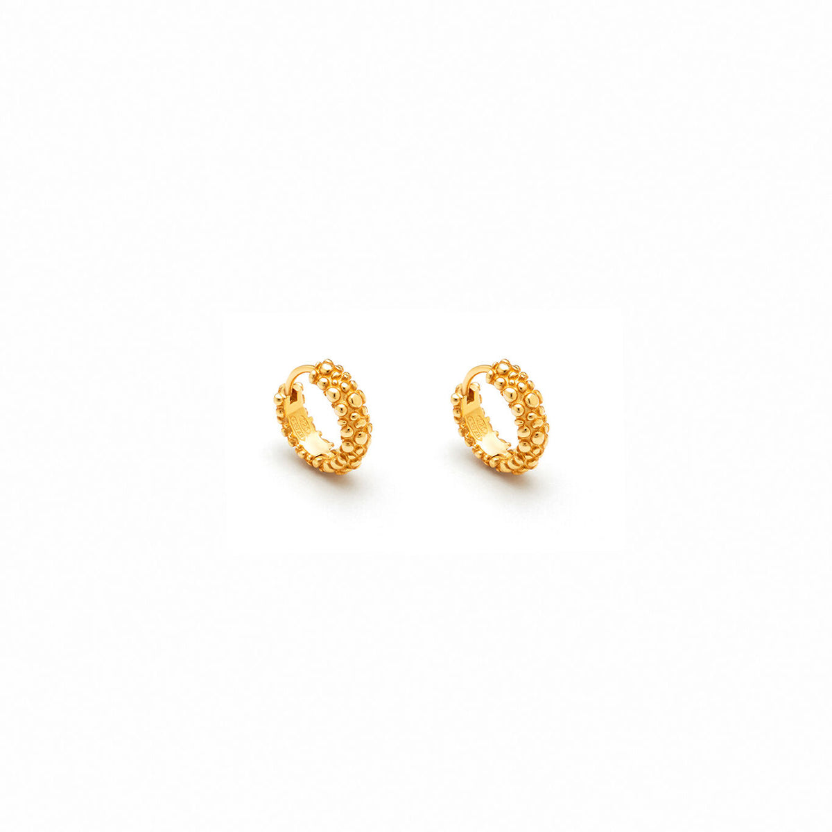 Huggie Perlage Earrings in Gold-plated silver, primary view
