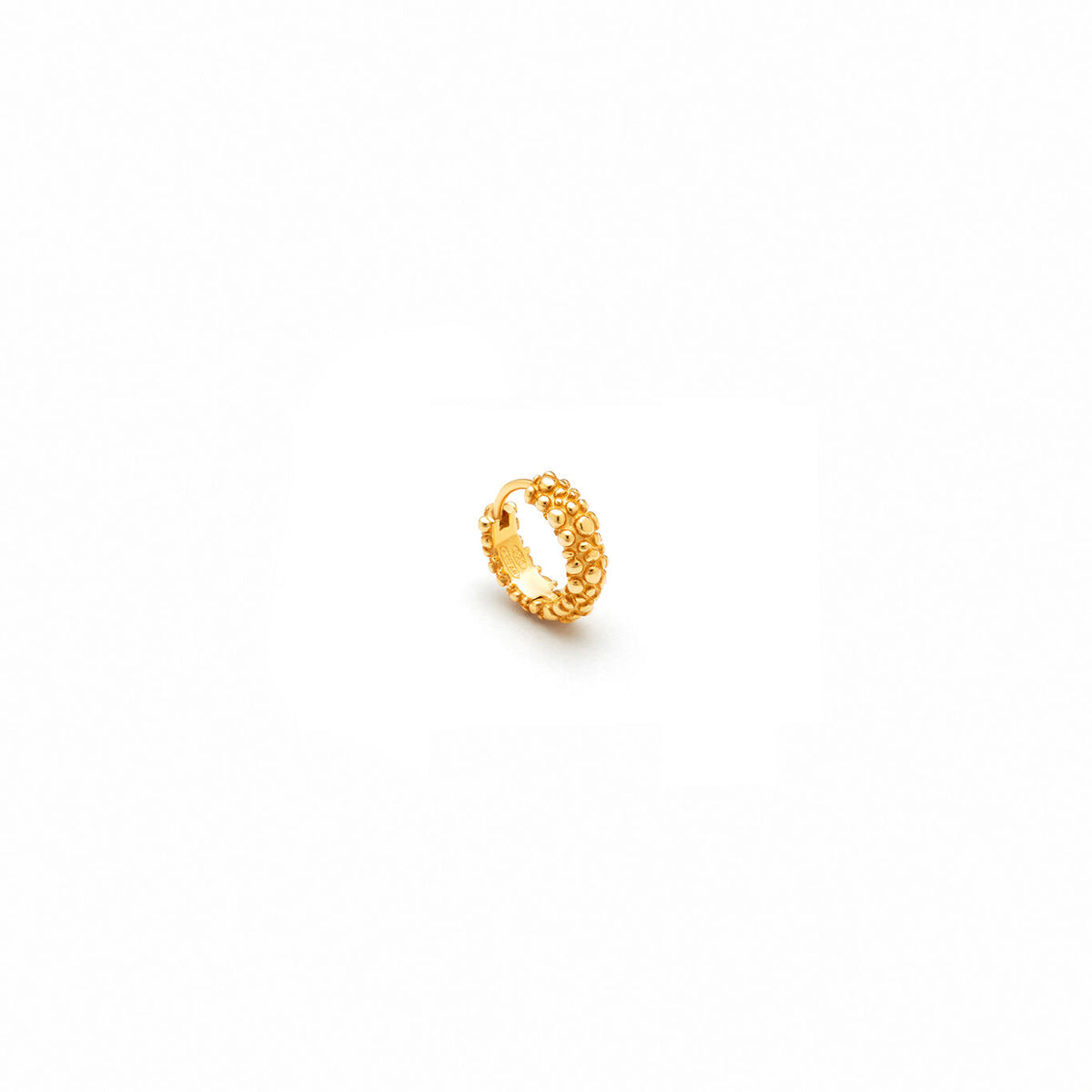 Huggie Perlage Earrings in Gold-plated silver, view 3
