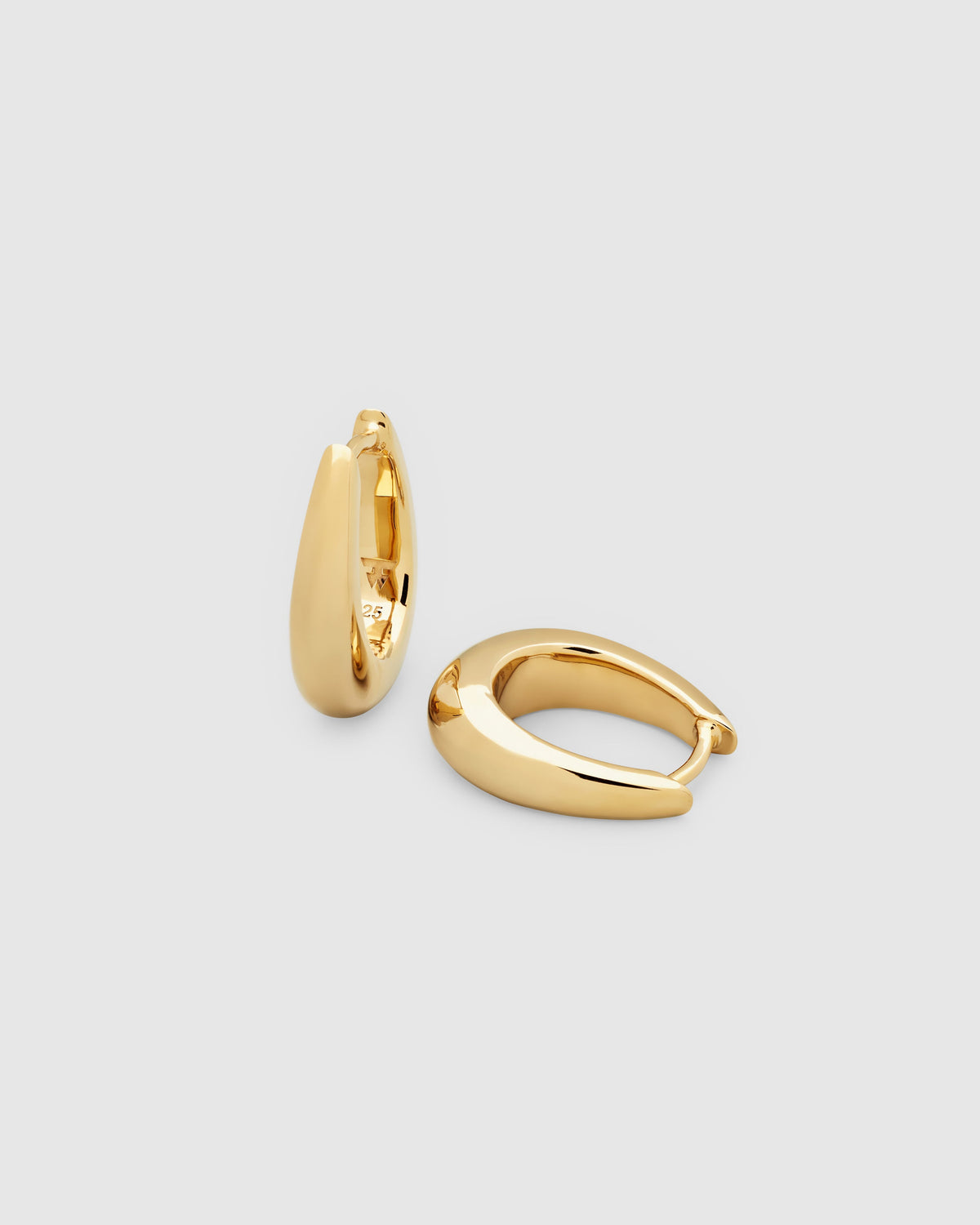 Halo Polished Hoop Earrings in Gold-Plated, primary view