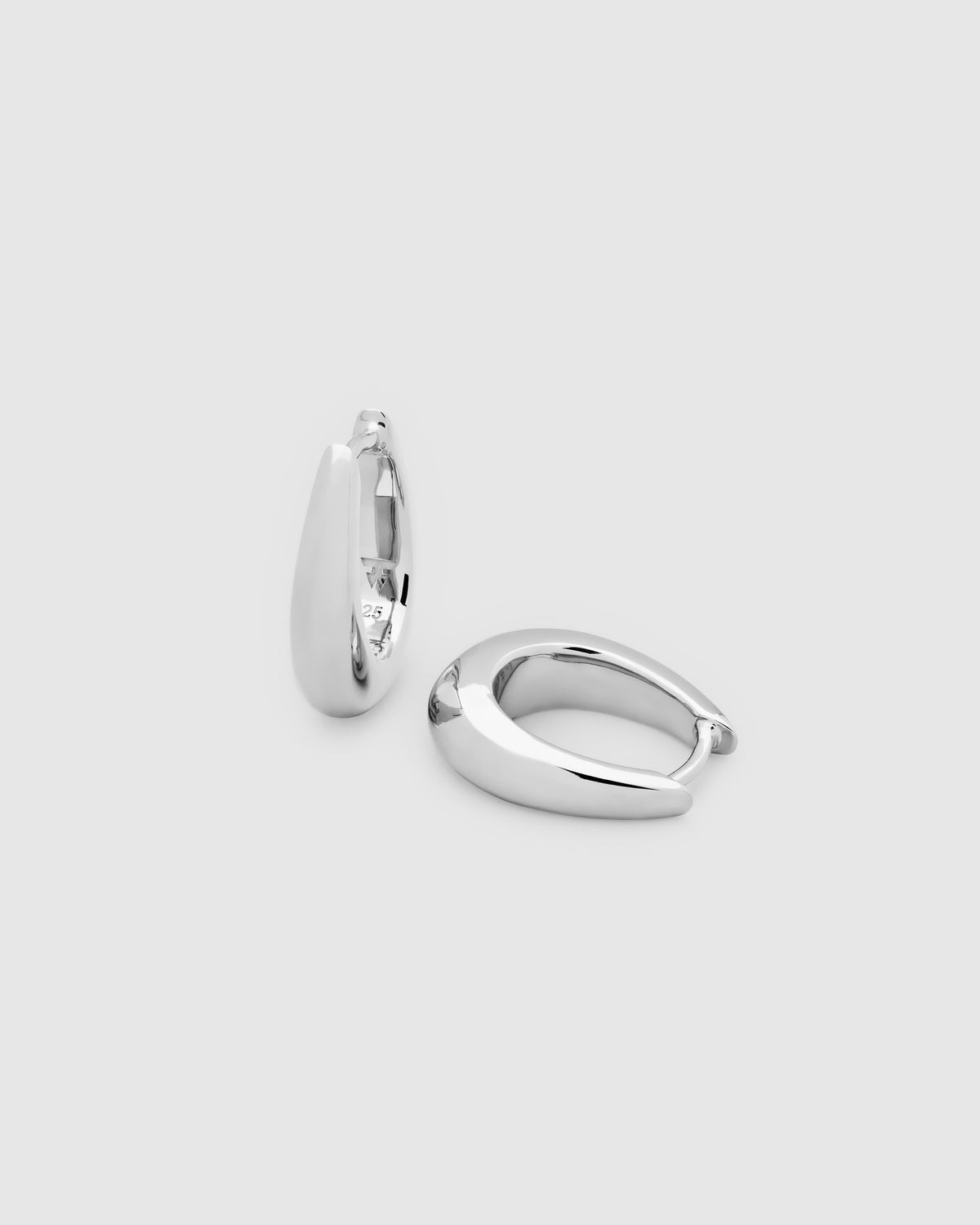 Halo Polished Hoop Earrings in Silver, primary view