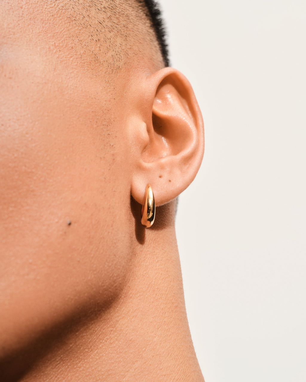 Halo Polished Hoop Earrings in Gold-Plated, view 5