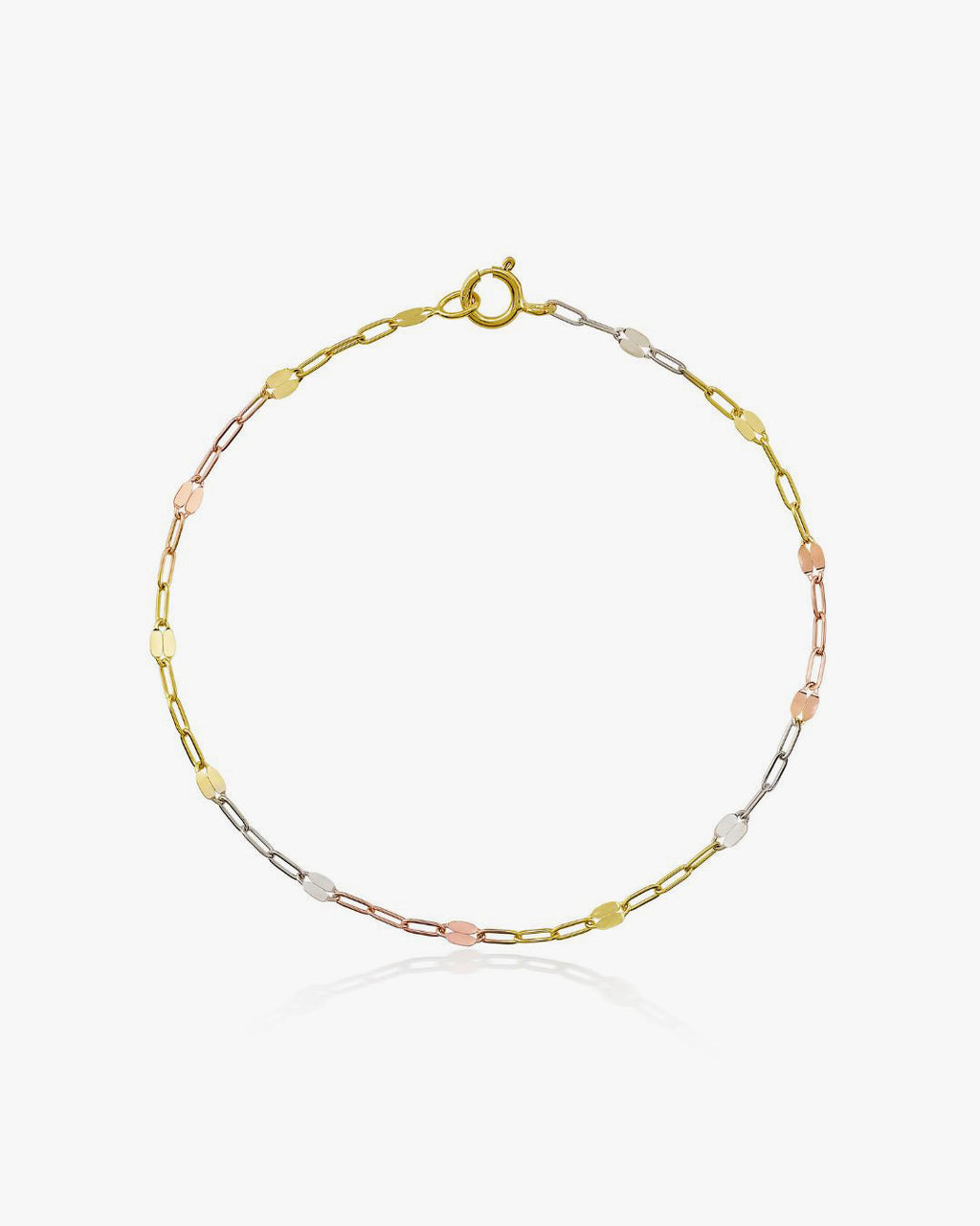 Halo Three-Tone Gold Chain Bracelet in Three-Tone Gold, primary view
