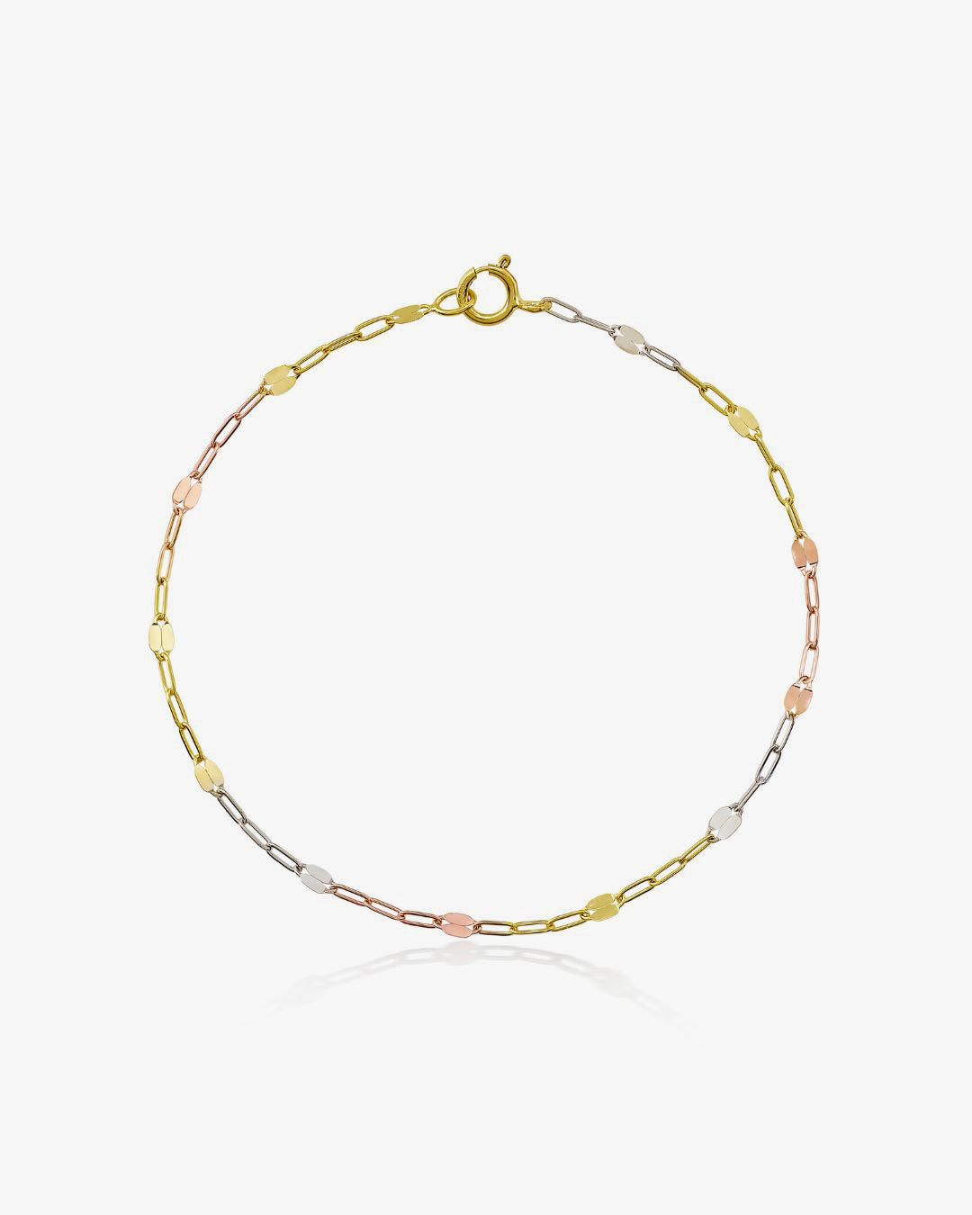 Halo Three-Tone Gold Chain Bracelet in Three-Tone Gold, primary view