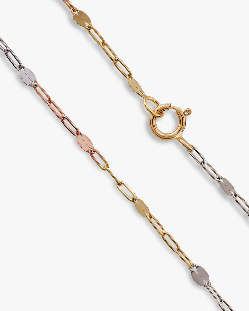 Halo Three-Tone Gold Chain Bracelet in Three-Tone Gold, view 2