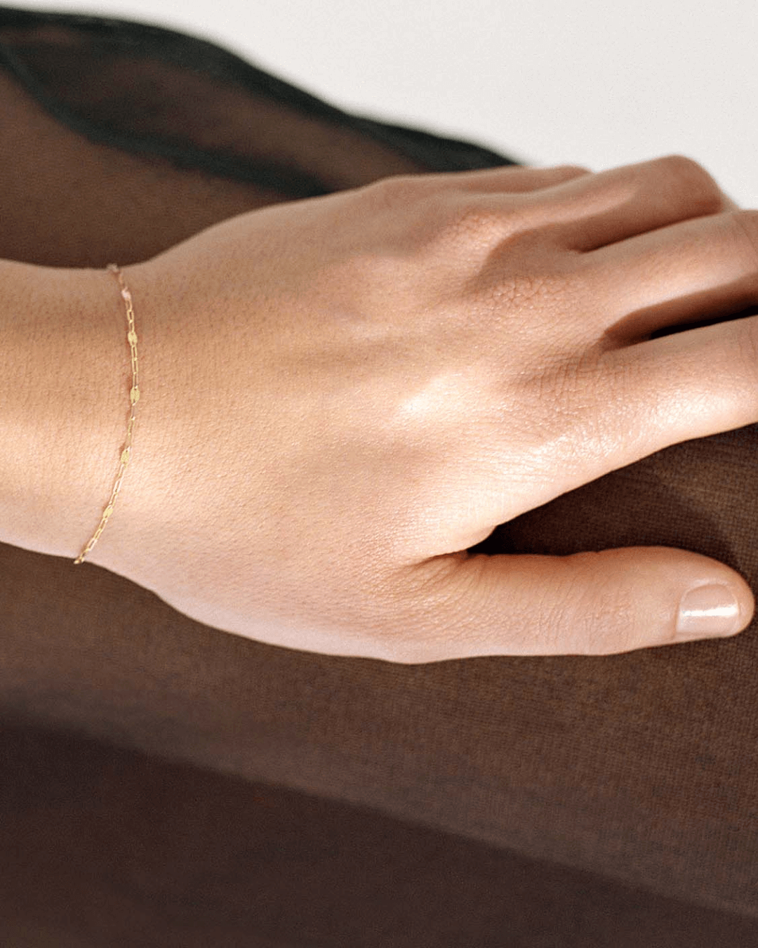 Halo Three-Tone Gold Chain Bracelet in Three-Tone Gold, view 3