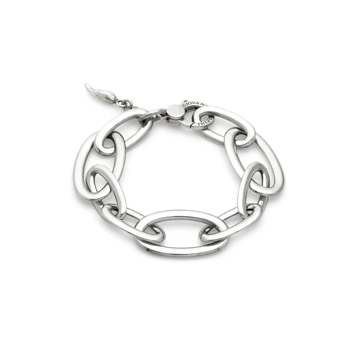 Line Bold Oval-Link Bracelet in Silver, primary view