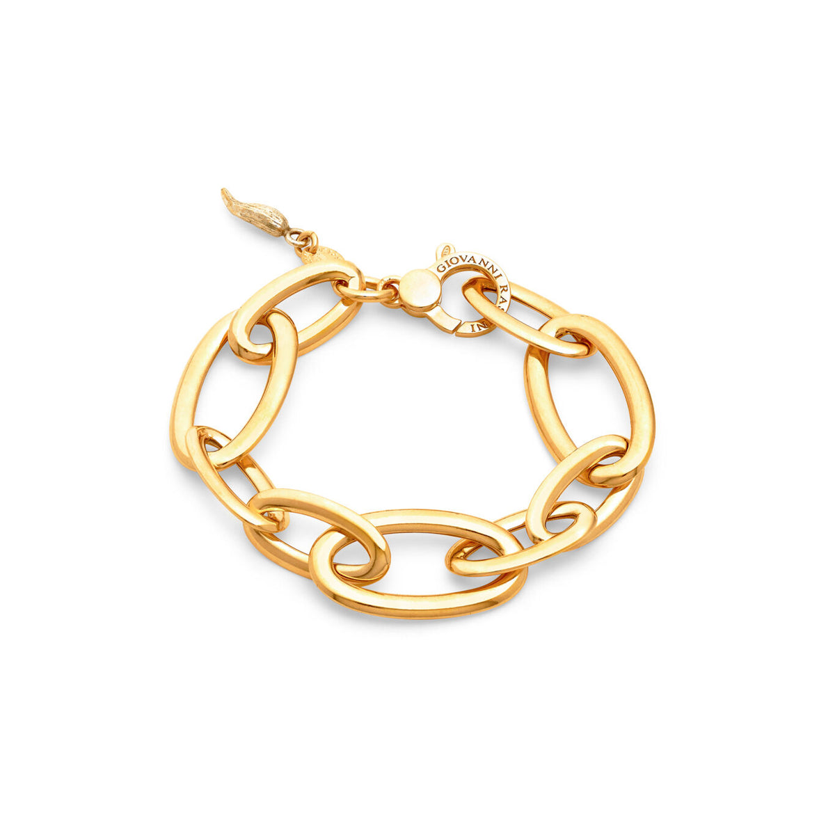 Line Bold Oval-Link Bracelet in Gold-plated silver, primary view
