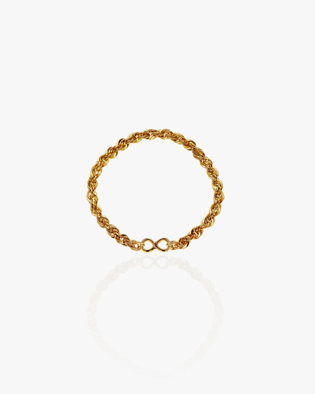 Line Gold Rope-Chain Infinity Ring in Yellow Gold, primary view