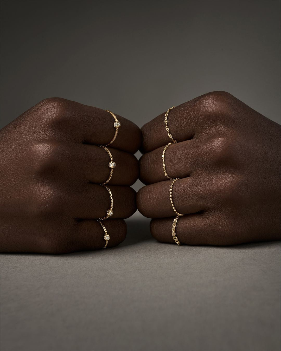 Line Gold Rope-Chain Infinity Ring in Yellow Gold, view 3