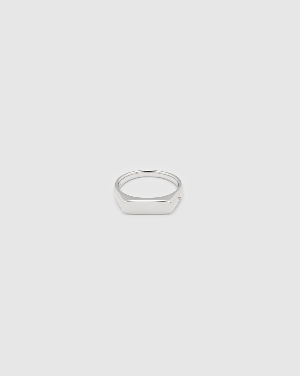 Line Slim Polished Signet Ring in Silver, primary view
